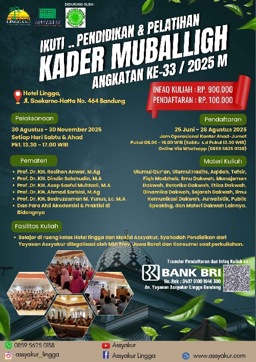 YAYASAN ASSYAKUR PEMBINAAN KADER MUBALIGH TAHUN 2025